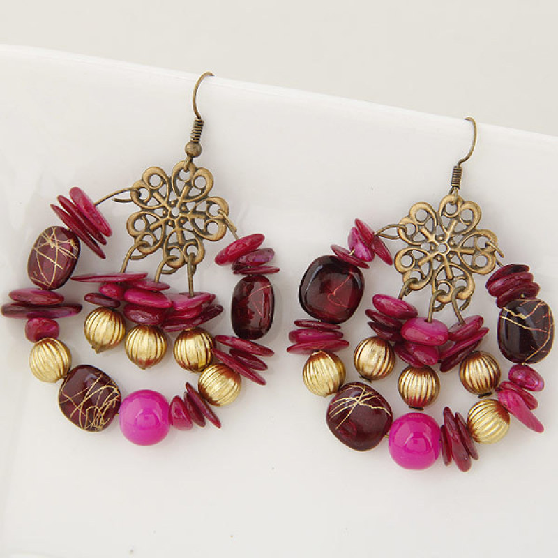 European and American fashion Bohemian style shell turquoise women earrings