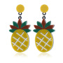 Fashion women fruit earring yellow pineapple acrylic dangle drop earrings