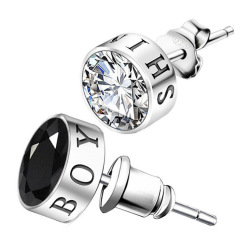 fashion custom wholesale women zircon ladi jewelry gift 925 silver earring men