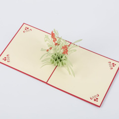 amazon custom christmas flower floral wedding valentine pop-up 3d card pop up card for gift