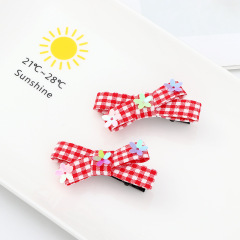 Amazon Top Seller Candy Color Felt Fabric Metal Bow Hair Clip for Girls Kids