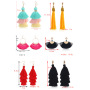 INS Amazon Hot sale bohemia statement colorful long woman girls tassel Earring sets INS Amazon Hot sale bohemia statement colorful long woman girls tassel Earring sets