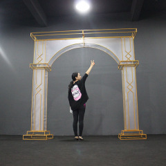 China Wholesale Websites White Pvc Flower Round Decorations Wedding Outdoor Metal Garden Arch for stage decoration