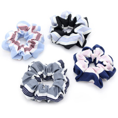 Wholesale Bulk Custom Women Elastic Two-color striped fabric Hair Scrunchie for girls Wholesale Bulk Custom Women Elastic Two-color striped fabric Hair Scrunchie for girls