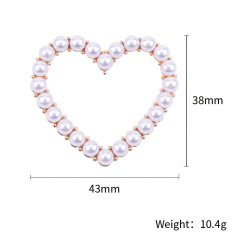 2020 new Classic Charm Gold Silver Mother Gift Girl Jewelry Rhinestone Crystal Pearl Love Heart Brooch Pins rhinestone