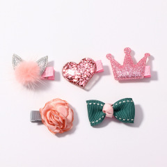 5 pcs/Set Kids Korea Baby Girl Hair Accessories Set Cute Kids Hair Clips