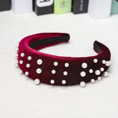 2020 new arrivals amazon sponge thickening velvet pearl headband for women
