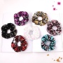 Wholesale factory two color mermaid  fish scale sequin hair scrunchies broad large intestine  hair ties elastic hair band
