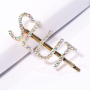 Amazon hot sale fancy custom girls pearl colorful crystal hair pins with word