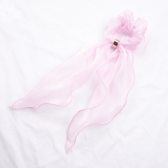 Wholesale custom women elastic long ribbon scrunchies hair ties for girls