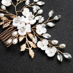 New desgin Rhinestone Jewelry Pearl Hair Accessories Wedding Bridal Hair Combs