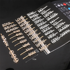 FREE CUSTOM Glitter Word Fashion Pearl Rhinestone Custom for Women Crystal Letter Clip Hair Pin FREE CUSTOM Glitter Word Fashion Pearl Rhinestone Custom for Women Crystal Letter Clip Hair Pin