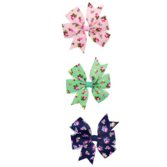Boutique roses flowers printing hairbows baby girls hair clip for girls hair accessories Boutique roses flowers printing hairbows baby girls hair clip for girls hair accessories