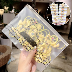 Cute bow flower-shaped multi-style basic high elastic kids hair ties sets for girls