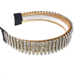 2019 spring vintage women British fashion rhinestone wide baroque crystal headband