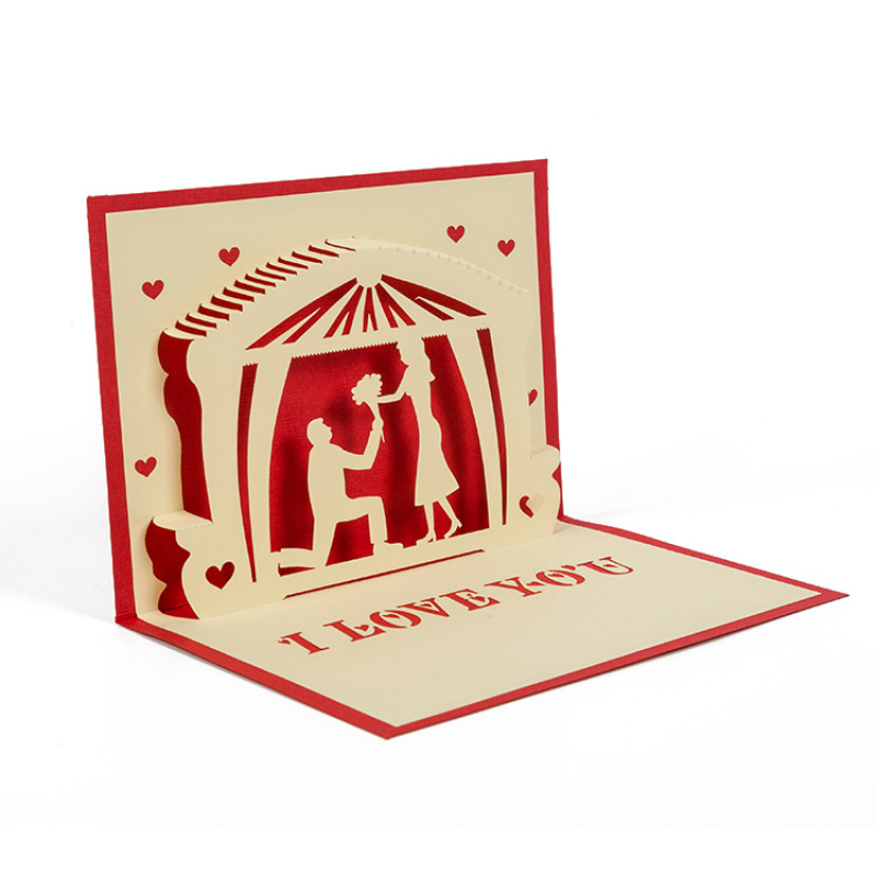 Luxury Handmade Wedding Printing 3d Pop Up Card Wedding Invitation Card