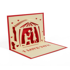 Luxury Handmade Wedding Printing 3d Pop Up Card Wedding Invitation Card