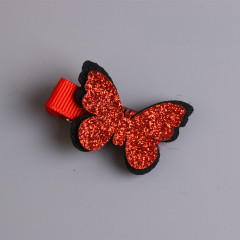 wholesale korean butterfly shape child baby kid girls sequin fabric hair clips
