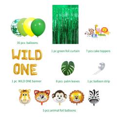 Summer Party Supply Green Animal Wild Decoration Children Party Gifts set