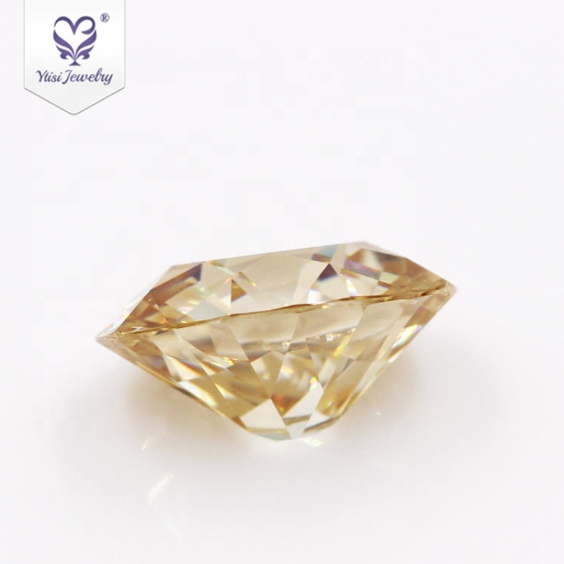 Cushion cut top quality yellow color moissanite VVS diamond for ring set