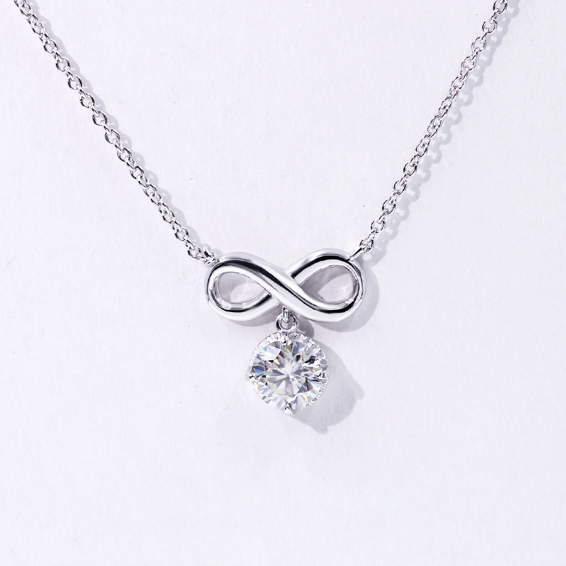 Hot 925 Sterling Silver Infinity Symbol moissanite 14k gold diamond necklace Hot 925 Sterling Silver Infinity Symbol moissanite 14k gold diamond necklace