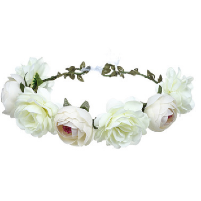hot new wedding bridal festival beach party holiday halo white silk floral indian flower garland