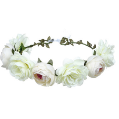 hot new wedding bridal festival beach party holiday halo white silk floral indian flower garland