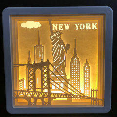 amazon custom led night 3d frame Paper cut shadow Light Box for christmas birthday wedding gift