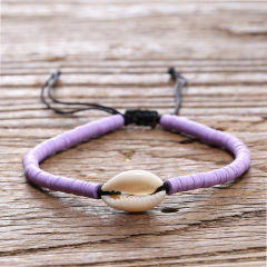 Fashion boho natural seashell bracelet multicolor tassel bracelet pottery bead bracelet