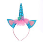 Wholesale kids hair accessories glitter bling lace unicorn headband