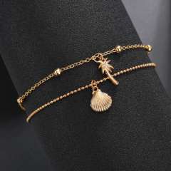 Bali jewelry coconut shell gold jewelry beach ankle bracelet anklet chains sets for women