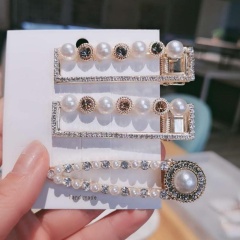 Wholesale multifunctional sweet headwear openwork diamond pearl hair clip set Wholesale multifunctional sweet headwear openwork diamond pearl hair clip set