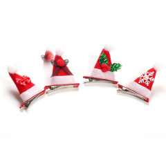 Santa hat decorative hair clip children's hair accessories holiday party supplies Santa hat decorative hair clip children's hair accessories holiday party supplies