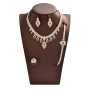 2019 fashion aaa copper Bridal wedding earrings bracelet zircon wedding jewelry sets