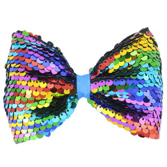 Boutique sequin girls hair accessories bow clips glitter sequin bow clips