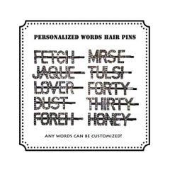 Amazon Hot Sale Custom Glitter Word Fashion Pearl Rhinestone Letter Hair Clip