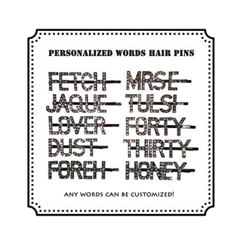 Amazon Hot Sale Custom Glitter Word Fashion Pearl Rhinestone Letter Hair Clip Amazon Hot Sale Custom Glitter Word Fashion Pearl Rhinestone Letter Hair Clip