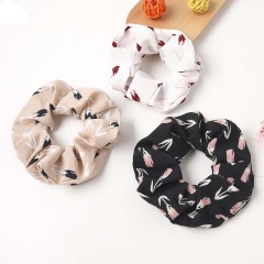 Wholesale fashion girls printed chouchou elastic fabric scrunchies hair ties