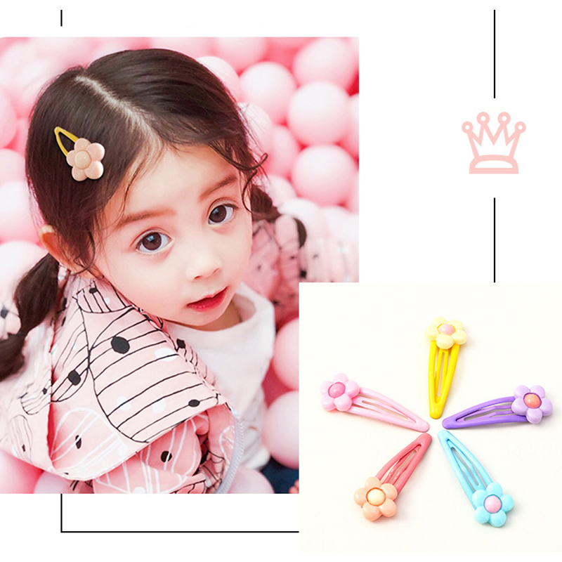 Wholesale Children's candy color flower bb clip plastic metal hairpin