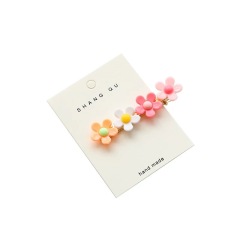 New Vintage Non Slip hair pin girl pearl diamond flower plastic barrette