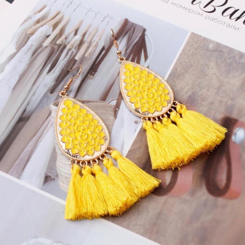 Bohemia exaggerated new retro alloy creative tassel earrings in Europe and America Bohemia exaggerated new retro alloy creative tassel earrings in Europe and America