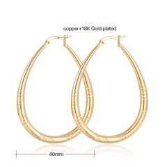 Wholesale fashion elegant temperament 18k gold plated drop shape copper ladies earring