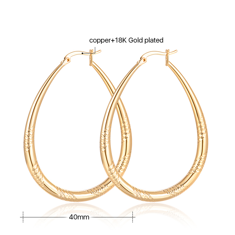 Wholesale fashion elegant temperament 18k gold plated drop shape copper ladies earring Wholesale fashion elegant temperament 18k gold plated drop shape copper ladies earring