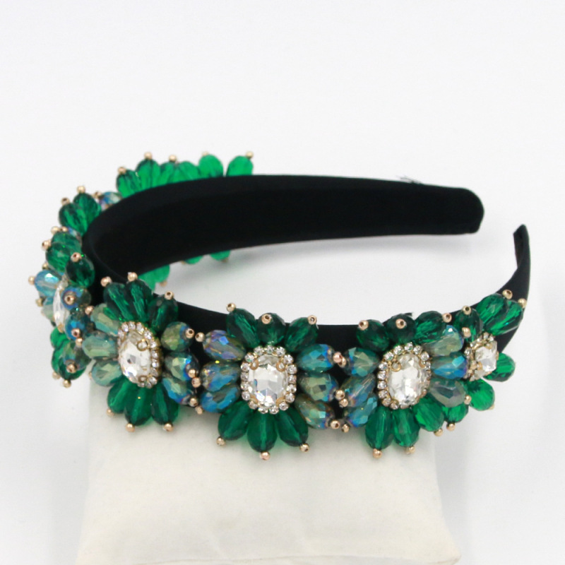 Vintage European and American Baroque fashion woman girls flower crystal headband
