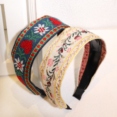 Retro wholesale ethnic fashion handmade anti-slip embroidery fashionable hairband for women Retro wholesale ethnic fashion handmade anti-slip embroidery fashionable hairband for women