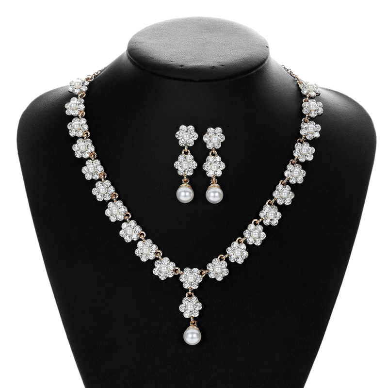 Fashion Rhinestone crystal Party wedding bridal Necklace and Earring Sets