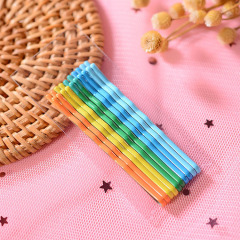 Wholesale rainbow accessories baby girl paint wavy hair pins bobby pin for women