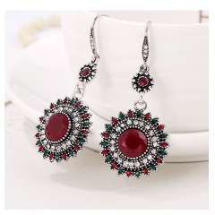 Bohemia wholesale crystal rhinestone alloy sun flower women dangle earrings Bohemia wholesale crystal rhinestone alloy sun flower women dangle earrings