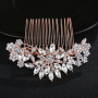 Fashion flower Wedding hair accessories crystal rose gold bridal hair comb Fashion flower Wedding hair accessories crystal rose gold bridal hair comb