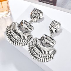 2019 Oversize fashion jewelry for women gold plate hoop conch shell big earrings